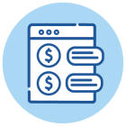 Icon of a web page featuring two dollar signs and text bubble shapes, set against a blue circular background—ideal for illustrating colonoscopy billing or medical consultation discussions. Icon of a web page featuring two dollar signs and text bubble shapes, set against a blue circular background—ideal for illustrating colonoscopy billing or medical consultation discussions.