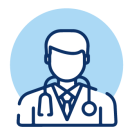Line drawing of a doctor wearing a stethoscope and suit, with a blue circle in the background—perfect for materials related to colonoscopy or healthcare. Line drawing of a doctor wearing a stethoscope and suit, with a blue circle in the background—perfect for materials related to colonoscopy or healthcare.